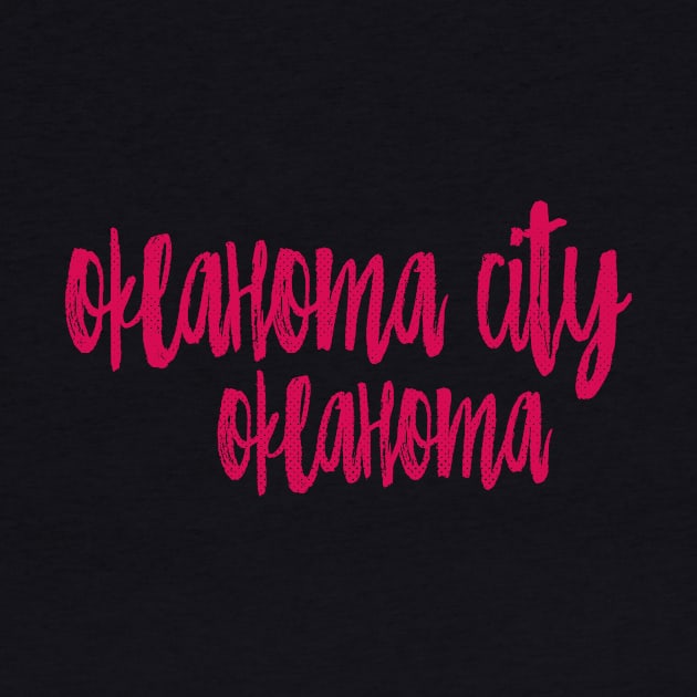 Oklahoma City Oklahoma - OK State Paint Brush Retro Red/Pink College Typography by thepatriotshop